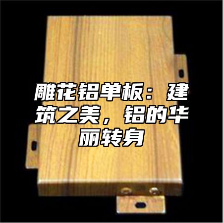 雕花铝单板：建筑之美，铝的华丽转身