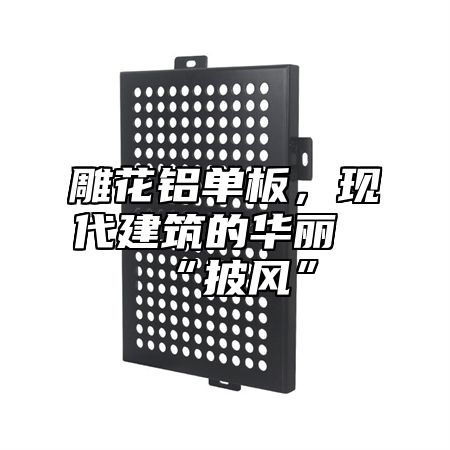 雕花铝单板，现代建筑的华丽“披风”
