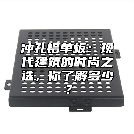 冲孔铝单板：现代建筑的时尚之选，你了解多少？